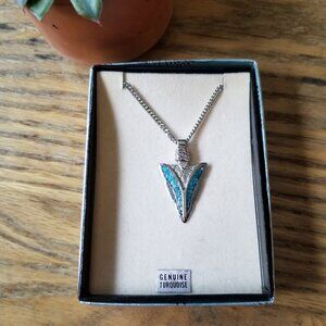 NWOT GENUINE TURQUOISE SILVER NECKLACE